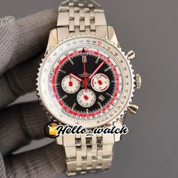 43mm B1 Swiss Air Special Edition Watches AB01211B1B1A1 AB01211 Quartz Chronograph Mens Watch Red Inner Black dial Stainless Steel Bracelet Hello_Watch A96(3)