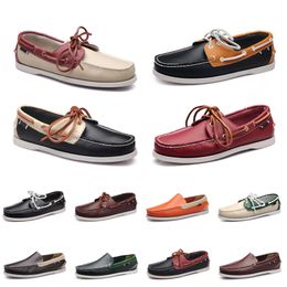 Leather Fashion Loafers topMen Shoes Casual Sneakers Bottom Low Cut Classic Multicolor Triple Black Blue Gr