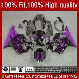 OEM Bodywork For HONDA CBR 600F4i 600 F4i FS CC F4 i CBR600F4i 04-07 Purple Flames 55No.182 600CC CBR600 F4i 04 05 2006 2007 CBR600FS 2004 2005 06 07 Injection Fairing Kit