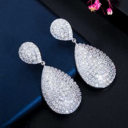 Fashion New Style Long Geometric Earrings S925 Silver Needle Earrings Inlaid With Zircon Real Gold Plating Ear Rings For Ladies