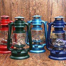 Retro Outdoor Camping Kerosene Lamp Oil Light Lantern Vintage Pedestal Table Lights Adornment