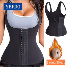 YBFDO Shaper Women Sauna Waist Trainer Corset Vest Sweat Workout Underbust Modelling Strap Weight Loss Compression Trimmer 210402