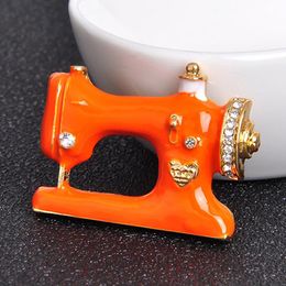 Pins, Brooches Zlxgirl Jewelry Women's Statement Punk Sewing Machine Shape Bouquet Fashoin Enamel Cartoon Pin Brooch Hijab Accessory