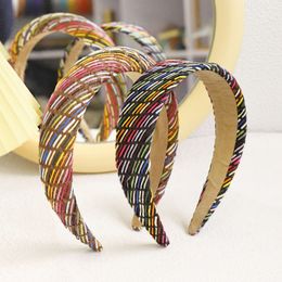 2021 Vintage Sponge Straw Braided Bezel Hair Accessories Women Headband Hairband Opaska Do Wlosow Diademas Bandeau Pour