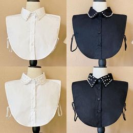 Bow Ties Cotton Shirt Fake Collars For Men Women Lapel Detachable Blouse Stand Removable False Collar Clothes Accessories