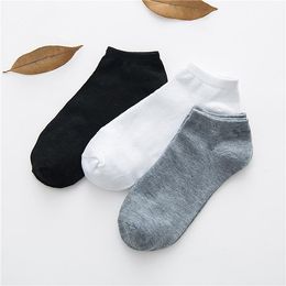 Men's Socks 10Pairs/Lot Men Cotton Casual Breathable Boat Short Ankle Sock For Female Spring Summer Black Fit Size 36-46