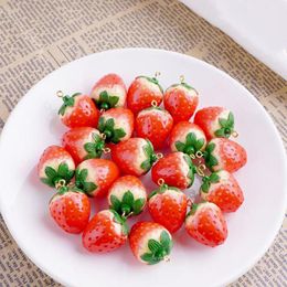 30x21x20mm résine rouge Bayberry fruits Craft Charme Pendentif Jewelry Findings 10 pcs