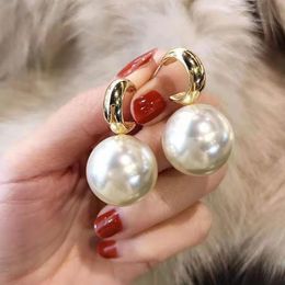 Big Pearl Dangle Earrings For Women Trendy Cute Jewerly Korean Fashion Wedding Earring brincos feminino