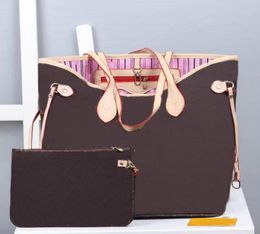 fashion women 2pcs/set shopping handbags ladies designer composite bags lady clutch bag shoulder tote female purse wallet 36CM