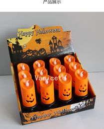 Halloween candle lamp LED Candlestick tabletop ornament site layout props ghost festival decoration pumpkin lamp By sea T2I52405