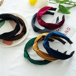 Autumn and winter gold flannel hair band European beauty simple knot big butterfly hair hoop headband accessories