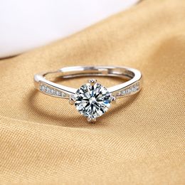 1 Carat D-color original 18K White Gold Moissanite diamond stone 100% 925 Sterling Silver for Women's Wedding Ring High Quality