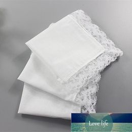 White Lace Thin Handkerchief Woman Wedding Gifts Party Decoration Cloth Napkins Plain Blank DIY Handkerchief 25*25cm LZ0439