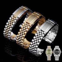 Watch Bands Solid Steel Arc Watchband For R-olex Oyster Type Constant Motion Stainless Strap Men's And Women's Chain 20mm Belt