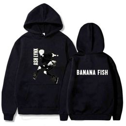 Banana Fish Hoodie Fashion Pullovers Tops With Pockets Long Sleeve Winter Male And Female Y211118