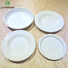Top-Grade Fashion Dishes Restaurant Tableware White Imitation Porcelain Environmental Protection Dinnerware Dinner Plate