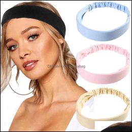 Jewelry Jewelrywomen Elastic Headbands Girls Solid Color Cloth Bands Sports Yoga Band Fashion Hair Aessories Headwear Drop Delivery 2021 4Rb