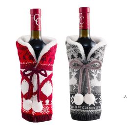 Christmas Wine Bottle Cover Champagne Coat Sweater Gift Bag Xmas Table Ornaments Dinner Party Decoration