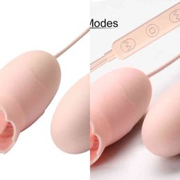 NXY Vagina Balls 20 Frequency Dual Vibrating Egg Remote Control Tongue Licking Femal Masturbation Clitoral G-point Stimulator Sex Toys for Woman1211