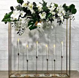 Party Decoration Flower Row Centrepiece Iron Rack Frame Wedding Birthday Cake Dessert Long Table Metal Plinths For Event Stage Backdrops