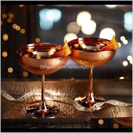 Kitchen, Dining & Garden Drop Delivery 2021 Stainless Steel Martini Cup Glasses Cocktail Champagne Glass Home Drinking Wine Goblet El Party B