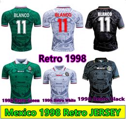 1998 1997 1994 Retro Mexico BLANCO Soccer Jersey LUIS GARCIA RAMIREZ football Shirt Hernandez home green away white 3rd black WC 98th adult men kids set uniforms mykit