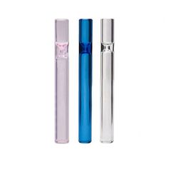 Portable Tobacco Mini Pipe glass smoke bong smoking accessories mix Colour 7*109mm 16 g Handle Pipes