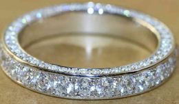 Huitan Classic Women Band Ring Full Paved Crystal Zircon Stone Brilliant Lover Wedding Engagement Party Round s Jewellery