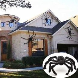 30cm/50cm/75cm/90cm/125cm/150cm/200cm Black Spider Halloween Decoration Haunted House Prop Indoor Outdoor Giant Decor 211216