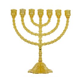 Crystal candle holder Big Menorah Candelabra Brass Gold holders 7 Branched Religious 210722