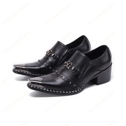 Genuine Leather Men Shoes Mid Heels Business Office Shoes Male Wedding Party Dress Shoes Fashion Footwear