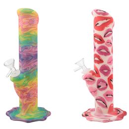 Bong Hookahs Dab Rig water pipe 10.24 Inch Silicone Bongs Adult Straight Beaker With Glass Filter Bowl Banger For Bar Smoke Hand Hookah