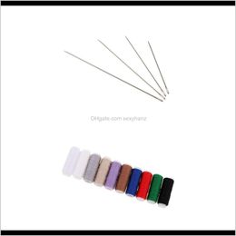 Notions Tools Apparel Drop Delivery 2021 4 Pieces Steel Hand Long Needles 1012Dot51517Dot5Cm10 Colours Jeans Thread For Sewing Dolls Mending U