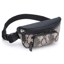 Belt Bum Bag Snake Texture Women High Quality Fanny Packs Female Waist Messenger Lady Chest