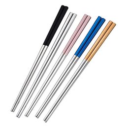 2021 Stainless Steel Chopsticks Metal Chop Sticks Tablewares Silver Gold Multicolor Tableware Wedding Party Festival Supplies fast ship