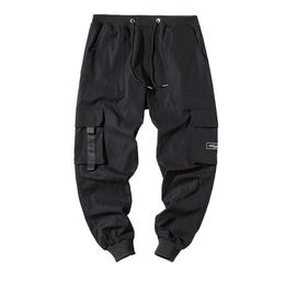 2021 Men Multi-pocket Elastic Waist Harem Pants Streetwear Punk Hip Hop Casual Trousers Joggers Male Army Cargo Pants Y0927