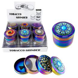 Convex surface rotatable 50mm diameter four layer ice blue Colour Smoking zinc alloy her grinder