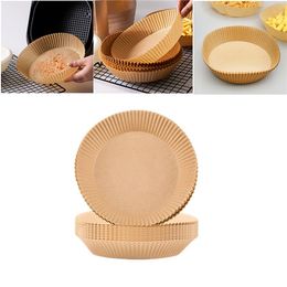 1PC Air Fryer Bakeware Disposable Paper Liner Inside Diameter 6.3"Outer Diameter 7.9"Natural Parchment Papers for Microwave Oven