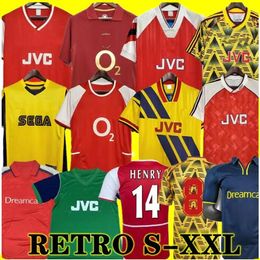 Highbury Home Football Shirt Soccer Jersey Vintage Pires Henry Reyes 02 03 Retro 05 06 98 99 Bergkamp 94 95 Adams Persie 96 97 Galla