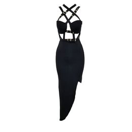 Sexy Bandage Dress Women New Elegant Spaghetti Strap Black Bodycon Dress Casual Party Dress Vestidos 210331