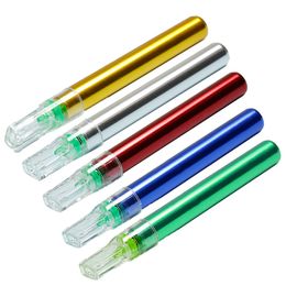 Colorful Mini Aluminium Alloy Filter Pipes Dry Herb Tobacco Cigarette Smoking Removable Plastic Holder One Hitter Catcher Taster Mouthpiece