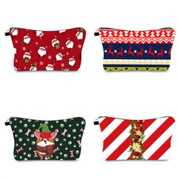 Christmas series elements new printed cosmetic bags clutch bag female multi-purpose zipper travel storage Cases large capacity gift wholesale