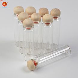 20ml Glass Bottles with Hardwood Cap Cute Jars Crafts for Wedding Gift Home Decor 100pcshigh qty