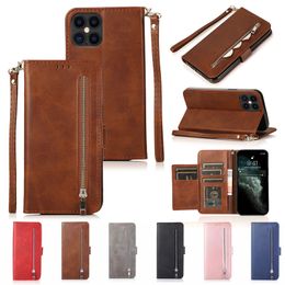 Zipper Wallet Leather Phone Case for Samsung S10 S20 S21 S22 A12 A13 A23 A33 A53 A73 A32 A52 A72 5G