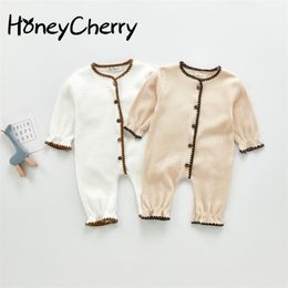 Spring And Autumn Baby Girl Romper Baby's Lovely Beautiful Knitting Hardcover For Boys Girls 210702