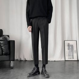 Men's Classic Style Slim Fit Trousers Straight Casual Pants Business Formal Suit Pants Solid Color Trousers Plus Size 28-36 210524