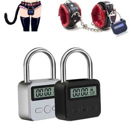 NXY Adult Toys Digital Time Lock Timer Padlock For Quit Smoking Stop Cell Phone Ankle Handcuffs Mouth Gag BDSM Bondage Games Sex 1201