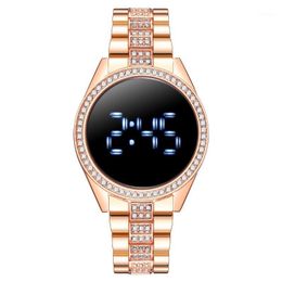 Wristwatches Women Led Watches Fashion Ldies Diamond Digital Wrist Elegant Feamle Electronic Clocks Relogio Masculino Gift