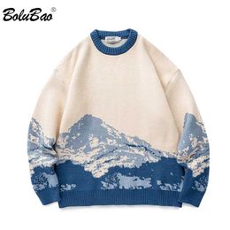 BOLUBAO Men Harajuku Winter Sweaters Vintage Clothes Pullover Mens Oversized Korean Fashions Male Sweater 211006