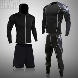 Men Sportswear Compression Suits Breathable Gym Clothes Man Sports Joggers Training Gym Fitness Tracksuit Running Sets 4XL 211006